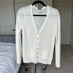 J.Crew Ivory V-Neck Button-Down Cardigan